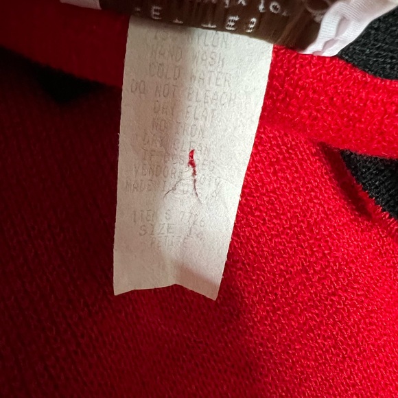 VINTAGE BROWNSTONE STUDIO Red Black Sweater  Knit Pleated Skirt Cardigan Suit 14 - Picture 10 of 15